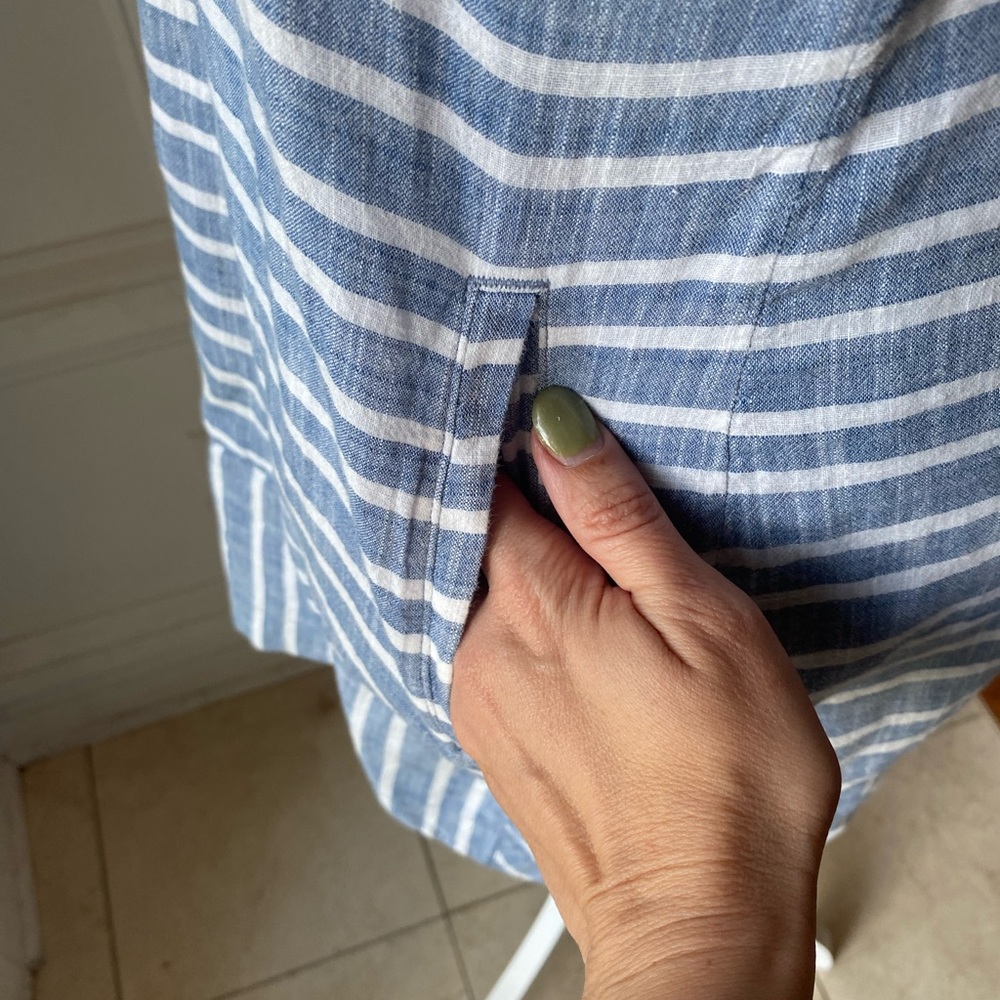 ❌SOLD❌ ATHLETA BARBADOS SWIM COVER UP SMALL CHAMBRAY LINED DRESS - Picture 3 of 7
